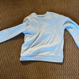 blue sweatshirt